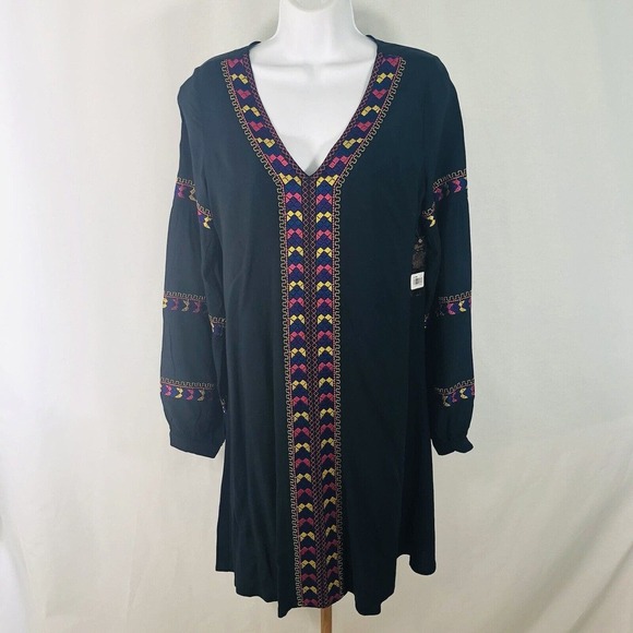 Wrangler Women’s Embroidered Dress Sz S Western Rodeo Cowgirl Long Sleeve - Picture 3 of 12